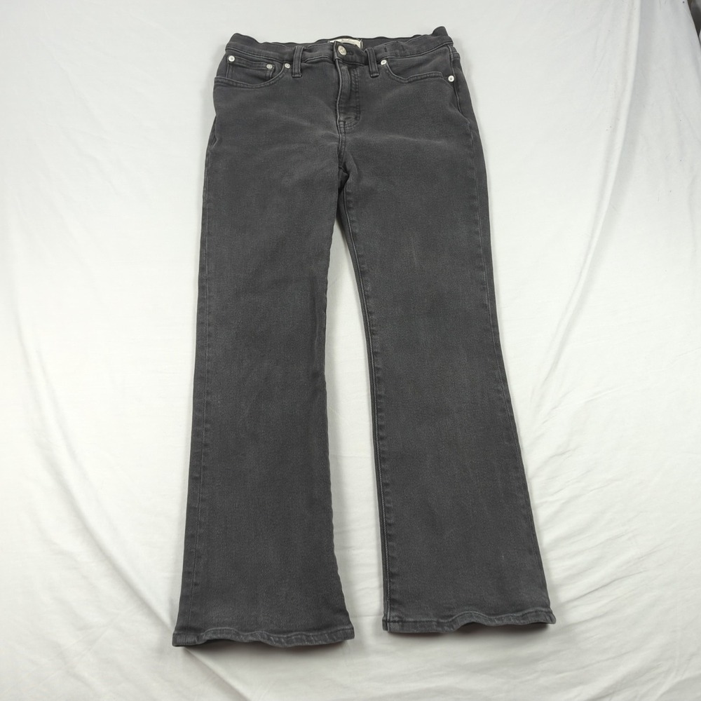 Madewell Jeans Womens 28 Black Mid Rise Kick Out Boot Cut Casual Stretch